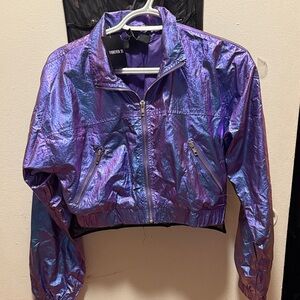 Forever 21 Shimmering Purple Bomber Jacket